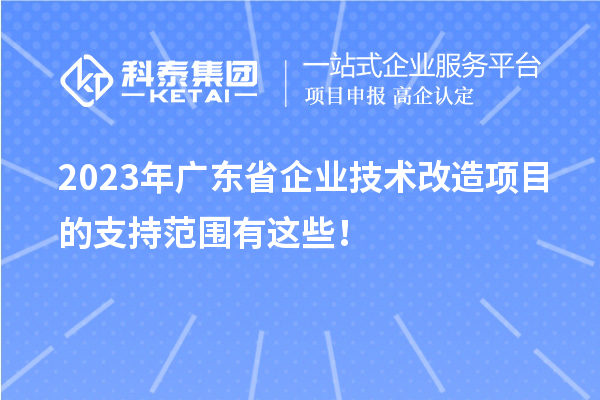 2023年廣東省企業(yè)技術改造項目的支持范圍有這些！
