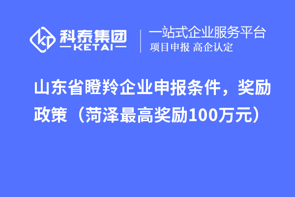 山東省瞪羚企業(yè)申報(bào)條件,獎(jiǎng)勵(lì)政策(菏澤最高獎(jiǎng)勵(lì)100萬元)