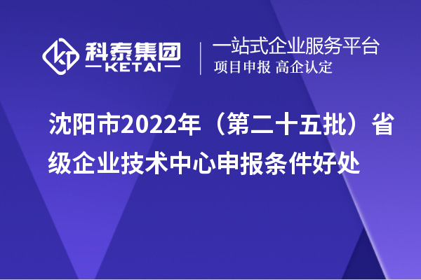 沈陽市2022年(第二十五批)省級企業(yè)技術(shù)中心申報條件好處