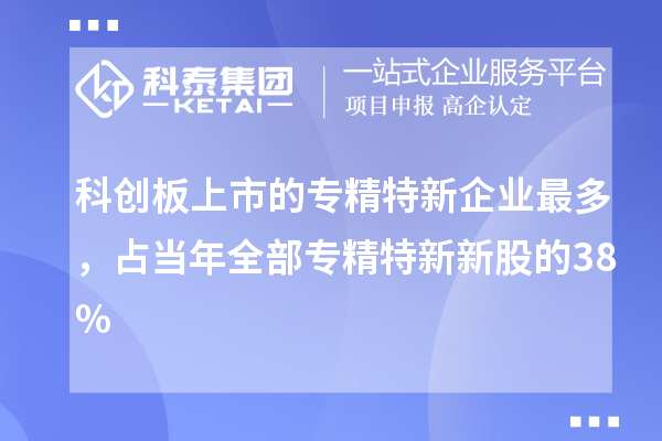 科創(chuàng)板上市的專精特新企業(yè)最多，占當年全部專精特新新股的38%