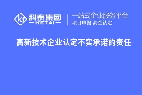 高新技術(shù)企業(yè)認定不實承諾的責(zé)任