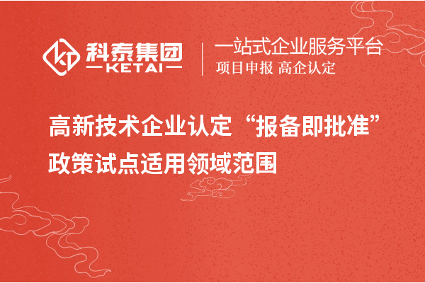 高新技術(shù)企業(yè)認(rèn)定“報備即批準(zhǔn)”政策試點適用領(lǐng)域范圍