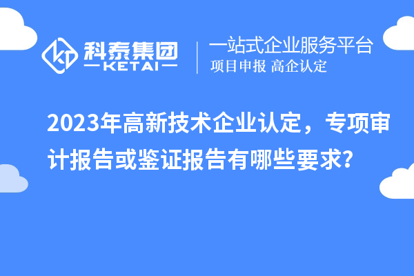 2023年高新技術(shù)企業(yè)認(rèn)定，專項(xiàng)審計(jì)報(bào)告或鑒證報(bào)告有哪些要求？