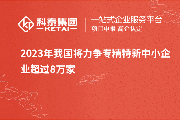 2023年我國(guó)將力爭(zhēng)專(zhuān)精特新中小企業(yè)超過(guò)8萬(wàn)家