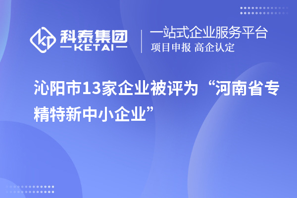 沁陽市13家企業(yè)被評(píng)為“河南省專精特新中小企業(yè)”