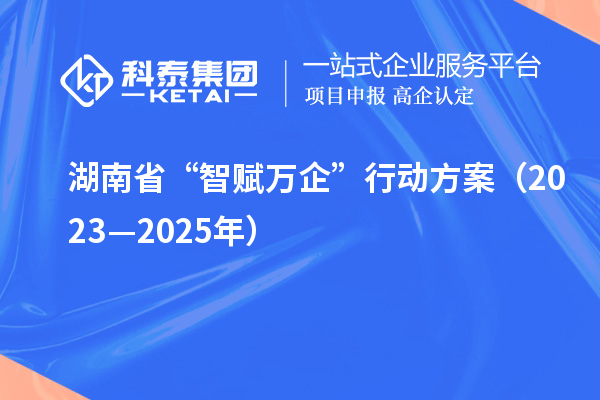 湖南省“智賦萬企”行動(dòng)方案(2023—2025年)