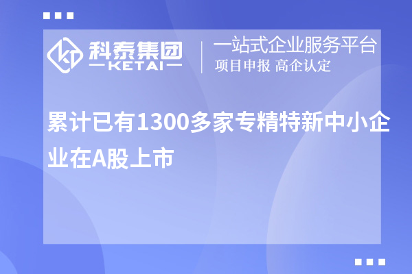 累計已有1300多家<a href=http://www.a910078829.cn/fuwu/zhuanjingtexin.html target=_blank class=infotextkey>專精特新中小企業(yè)</a>在A股上市