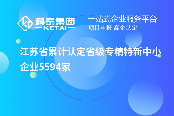 江蘇省累計認(rèn)定省級專精特新中小企業(yè)5594家