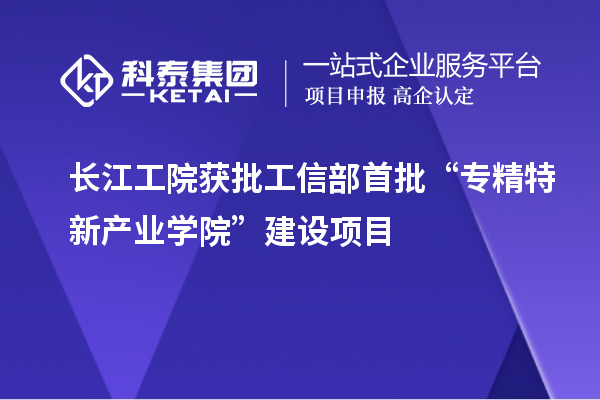 長江工院獲批工信部首批“專精特新產(chǎn)業(yè)學院”建設項目