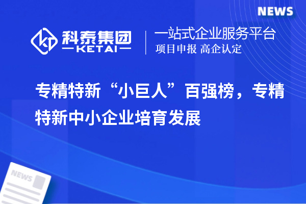 專精特新“小巨人”百強(qiáng)榜，<a href=http://www.a910078829.cn/fuwu/zhuanjingtexin.html target=_blank class=infotextkey>專精特新中小企業(yè)</a>培育發(fā)展