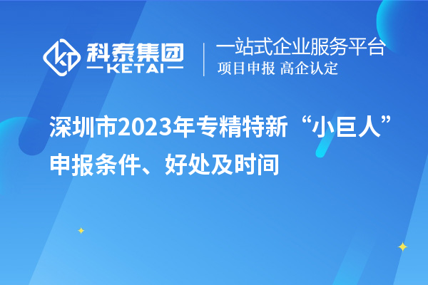 深圳市2023年專精特新“小巨人”申報(bào)條件、好處及時(shí)間