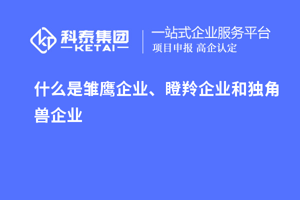 什么是雛鷹企業(yè)、瞪羚企業(yè)和獨角獸企業(yè)