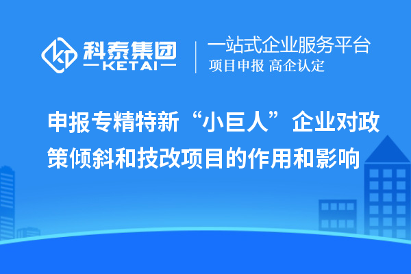 申報(bào)專精特新“小巨人”企業(yè)對政策傾斜和<a href=http://www.a910078829.cn/fuwu/jishugaizao.html target=_blank class=infotextkey>技改</a>項(xiàng)目的作用和影響