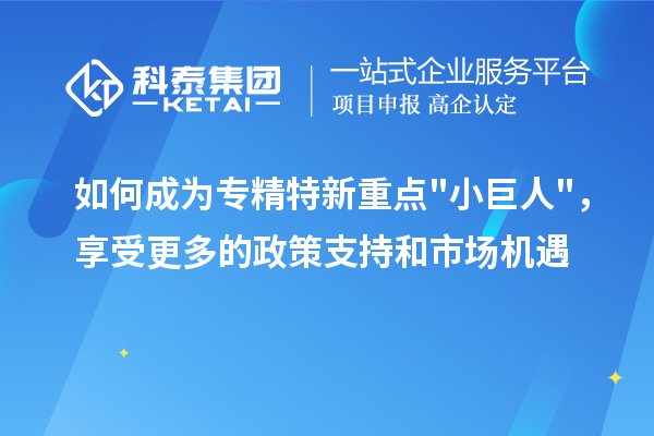 如何成為專精特新重點小巨人，享受更多的政策支持和市場機遇