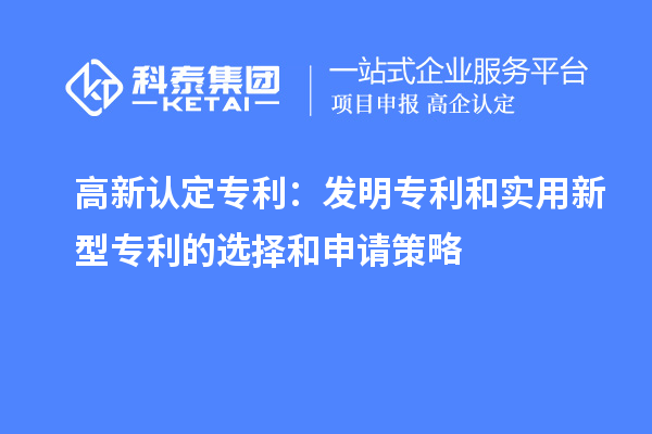 高新認(rèn)定專利:發(fā)明專利和實(shí)用新型專利的選擇和申請(qǐng)策略