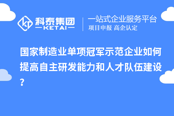 國家制造業(yè)單項冠軍示范企業(yè)如何提高自主研發(fā)能力和人才隊伍建設(shè)？