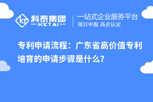 專利申請流程：廣東省高價值專利培育的申請步驟是什么？