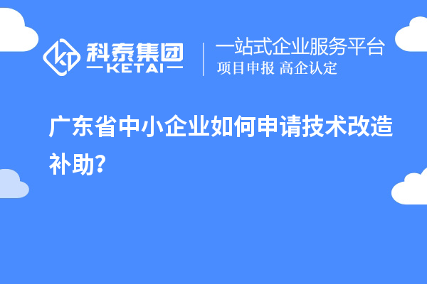 廣東省中小企業(yè)如何申請技術改造補助？