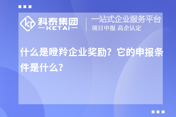 什么是瞪羚企業(yè)獎勵？它的申報條件是什么？