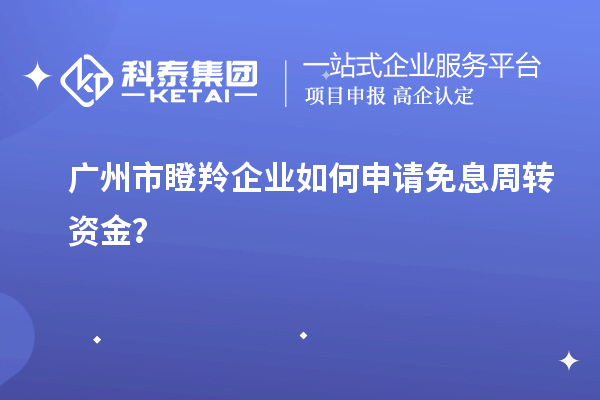 廣州市瞪羚企業(yè)如何申請免息周轉(zhuǎn)資金？