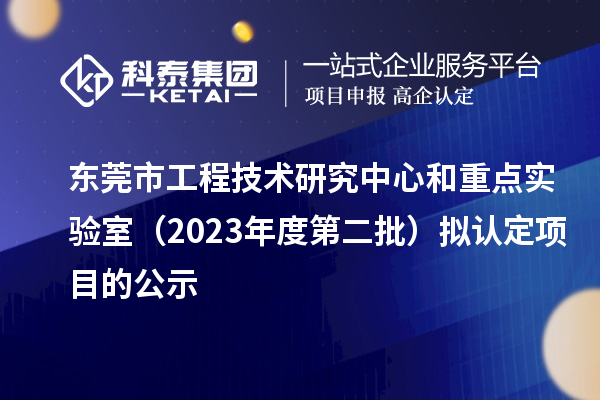 東莞市工程技術(shù)研究中心和重點實驗室(2023年度第二批)擬認定項目的公示