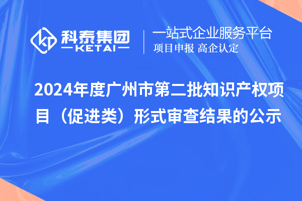 2024年度廣州市第二批知識產(chǎn)權(quán)項目(促進類)形式審查結(jié)果的公示