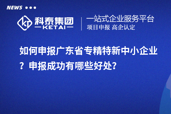 如何申報(bào)廣東省專精特新中小企業(yè)？申報(bào)成功有哪些好處？