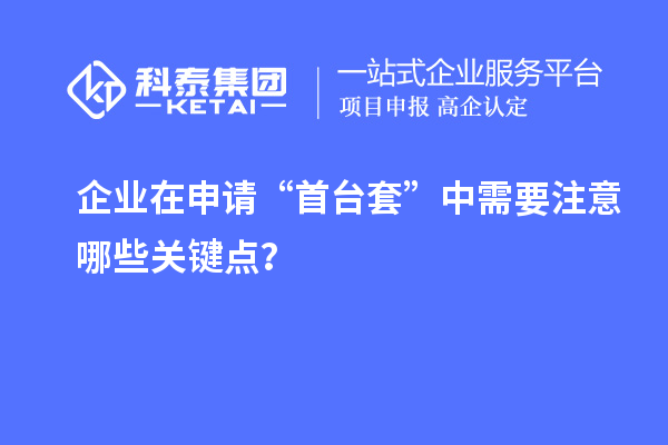 企業(yè)在申請(qǐng)“首臺(tái)套”中需要注意哪些關(guān)鍵點(diǎn)?