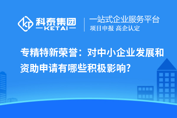 專精特新榮譽(yù):對中小企業(yè)發(fā)展和資助申請有哪些積極影響?