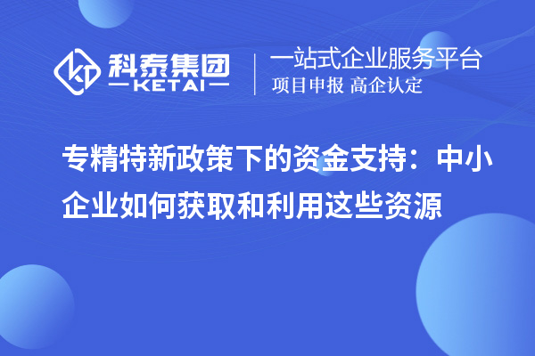 專精特新政策下的資金支持:中小企業(yè)如何獲取和利用這些資源