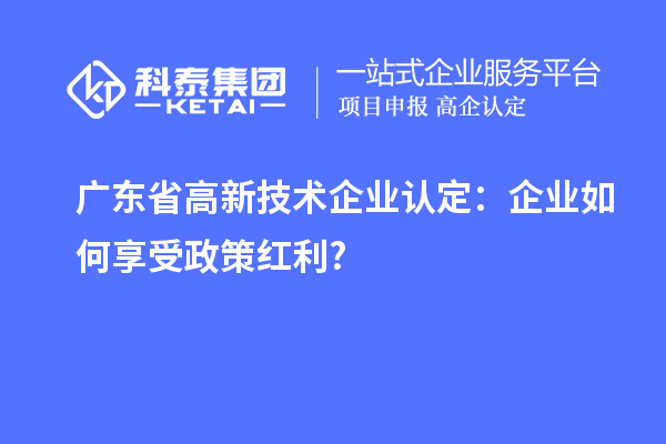 廣東省高新技術(shù)企業(yè)認(rèn)定:企業(yè)如何享受政策紅利?