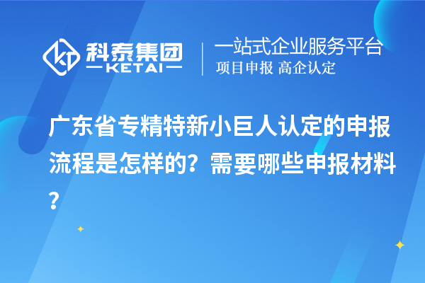 廣東省專精特新小巨人認(rèn)定的申報流程是怎樣的？需要哪些申報材料？
