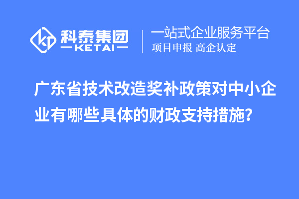 廣東省技術改造獎補政策對中小企業(yè)有哪些具體的財政支持措施？