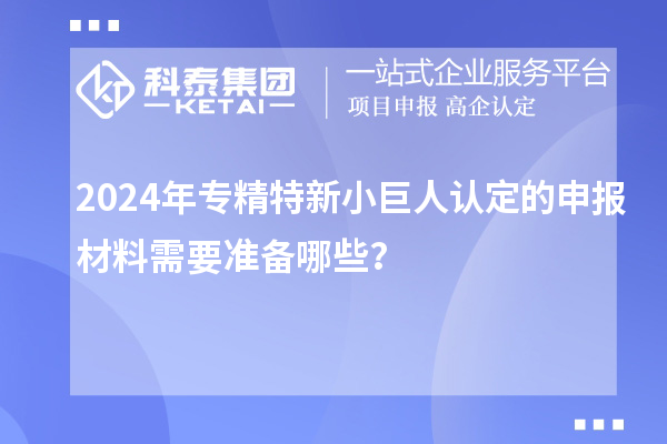 2024年專精特新小巨人認(rèn)定的申報(bào)材料需要準(zhǔn)備哪些？