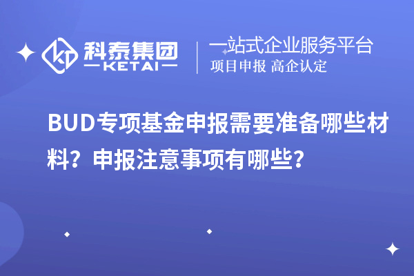 BUD專項基金申報需要準備哪些材料？申報注意事項有哪些？