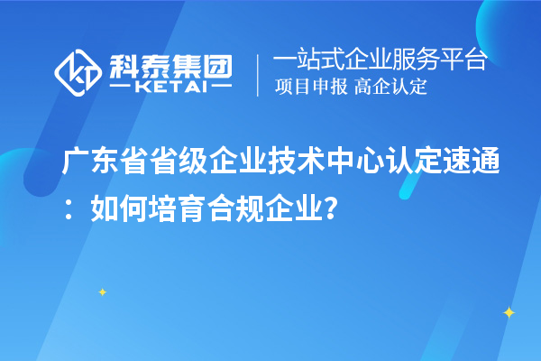廣東省省級企業(yè)技術中心認定速通：如何培育合規(guī)企業(yè)？