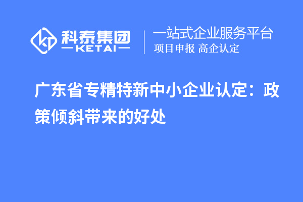 廣東省專精特新中小企業(yè)認定:政策傾斜帶來的好處