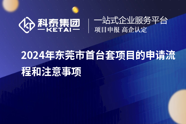 2024年東莞市首臺(tái)套項(xiàng)目的申請(qǐng)流程和注意事項(xiàng)
