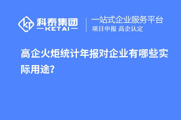 高企火炬統(tǒng)計年報對企業(yè)有哪些實(shí)際用途？