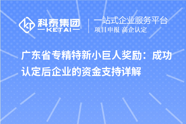 廣東省專精特新小巨人獎勵：成功認(rèn)定后企業(yè)的資金支持詳解
