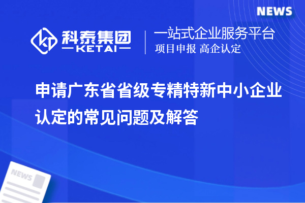 申請廣東省省級專精特新中小企業(yè)認(rèn)定的常見問題及解答