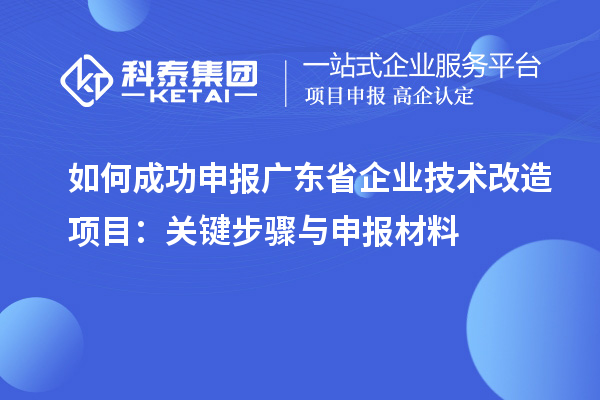 如何成功申報廣東省企業(yè)技術(shù)改造項目:關(guān)鍵步驟與申報材料