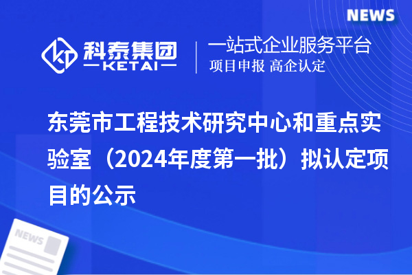 東莞市工程技術(shù)研究中心和重點實驗室(2024年度第一批)擬認定項目的公示