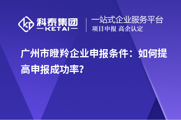 廣州市瞪羚企業(yè)申報(bào)條件：如何提高申報(bào)成功率？