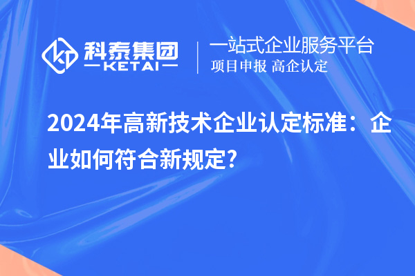 2024年高新技術(shù)企業(yè)認(rèn)定標(biāo)準(zhǔn):企業(yè)如何符合新規(guī)定?