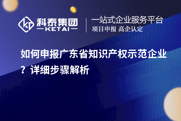 如何申報廣東省知識產權示范企業(yè)？詳細步驟解析