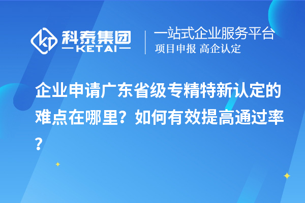 企業(yè)申請(qǐng)廣東省級(jí)專精特新認(rèn)定的難點(diǎn)在哪里？如何有效提高通過(guò)率？