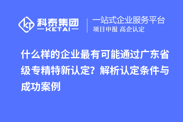 什么樣的企業(yè)最有可能通過廣東省級專精特新認定？解析認定條件與成功案例