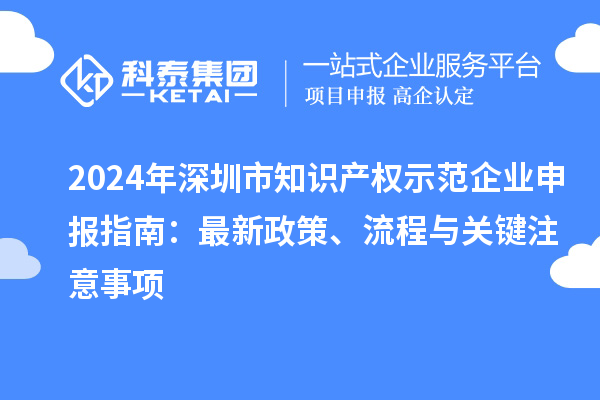 2024年深圳市知識產(chǎn)權(quán)示范企業(yè)申報指南：最新政策、流程與關(guān)鍵注意事項