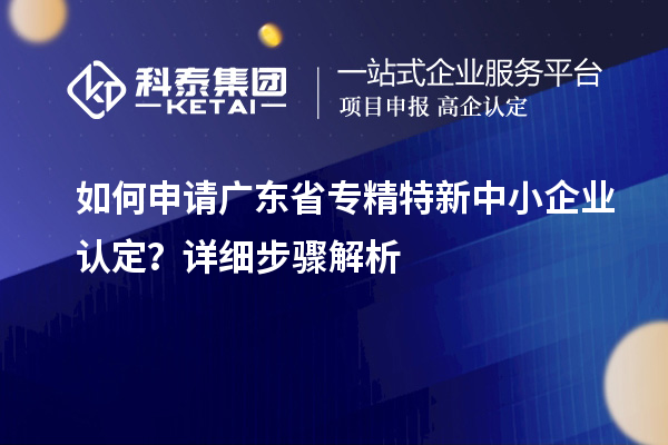 如何申請廣東省專精特新中小企業(yè)認定？詳細步驟解析